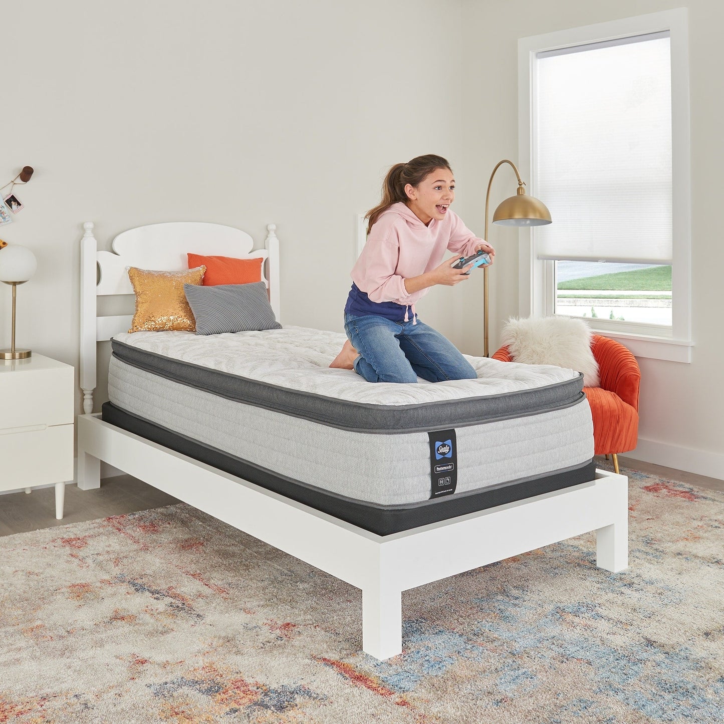 Materasso Sealy Posturepedic Spring Cranberry da 14 pollici con morbido cuscino superiore europeo