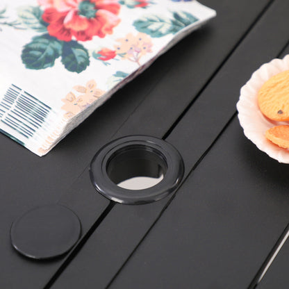 MAISON ARTS Set da pranzo per esterni, 6/8 sedie impilabili in metallo e 1 tavolo rettangolare espandibile