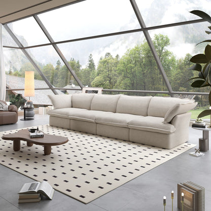 Divani componibili per soggiorno, divano componibile modulare a 4 posti, fodere dei cuscini rimovibili