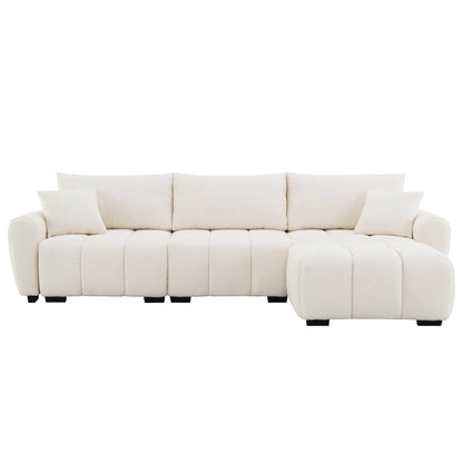 Divano componibile con pouf mobile, schiuma ad alta densità, combinazione libera