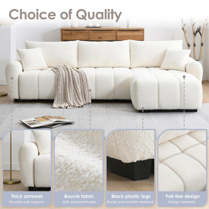 Divano componibile con pouf mobile, schiuma ad alta densità, combinazione libera