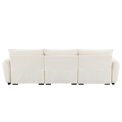 Divano componibile con pouf mobile, schiuma ad alta densità, combinazione libera