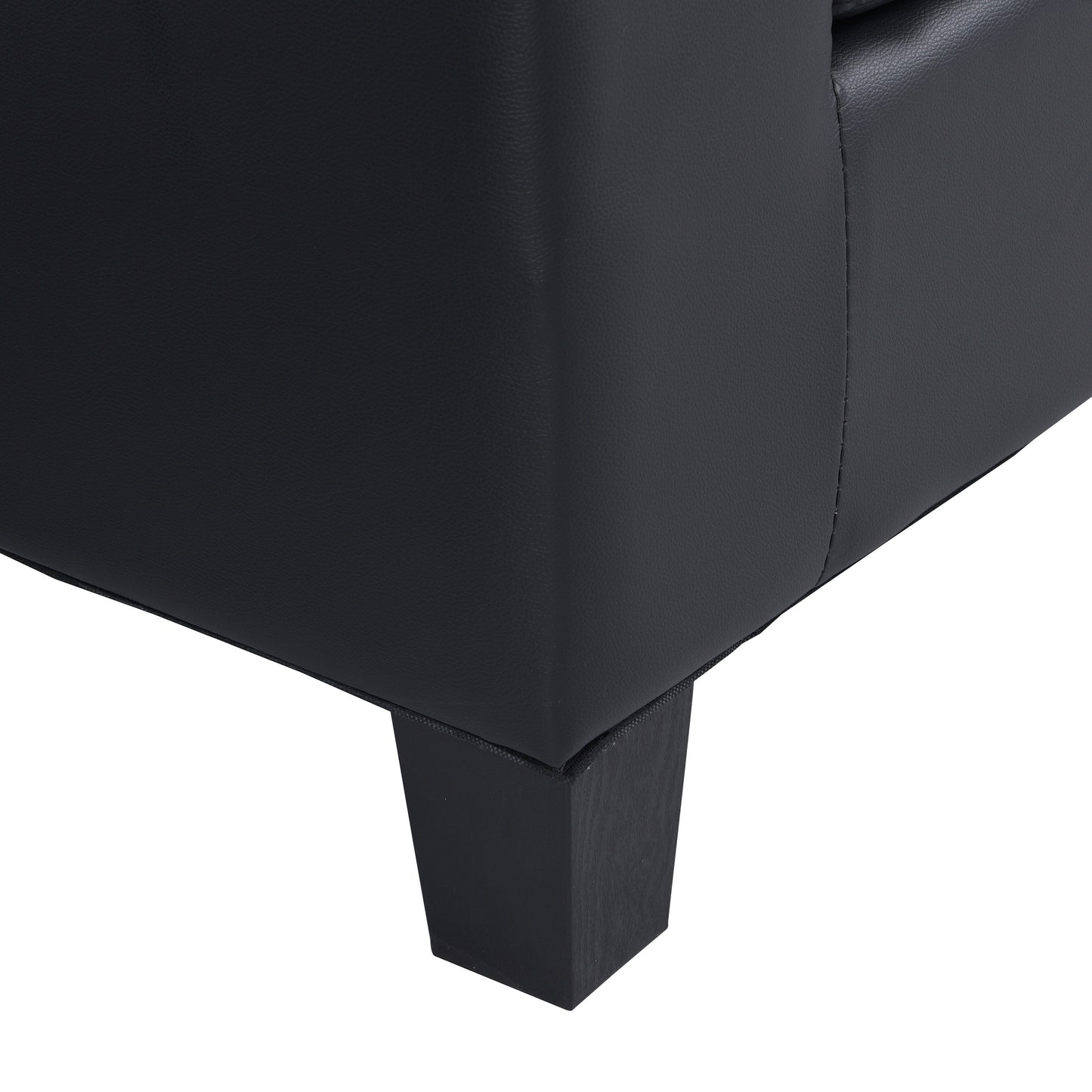 Divano componibile per soggiorno con chaise longue a L, portabicchieri e chaise longue moderna a 4 posti a sinistra o a destra (NERO)