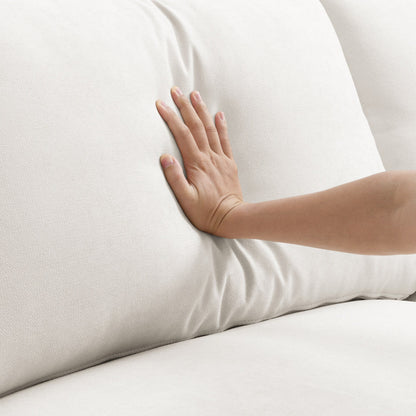 Divano componibile con cuscini, set di divani a L con ampia seduta, set di divani a 4 posti in comodo tessuto di poliestere con pouf mobile