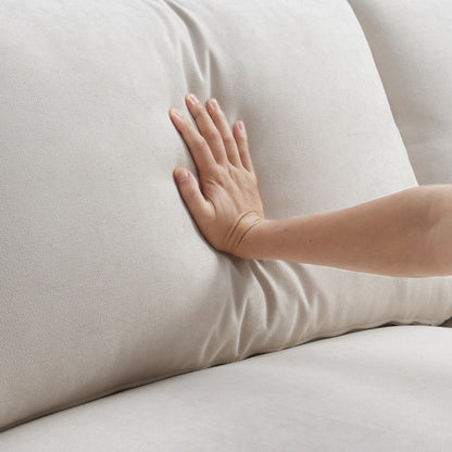 Divano componibile con cuscini, set di divani a L con ampia seduta, set di divani a 4 posti in comodo tessuto di poliestere con pouf mobile