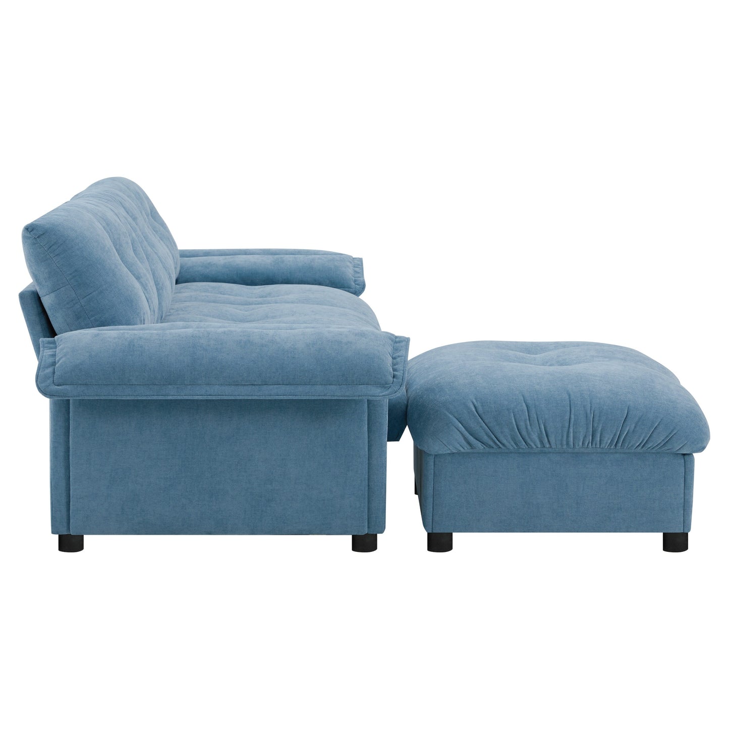 Divano componibile a L con bracciolo multifunzionale, doppia porta di ricarica, portabicchieri, tasche laterali portaoggetti, cuscino morbido