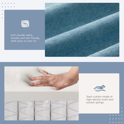 Divano componibile a L con bracciolo multifunzionale, doppia porta di ricarica, portabicchieri, tasche laterali portaoggetti, cuscino morbido