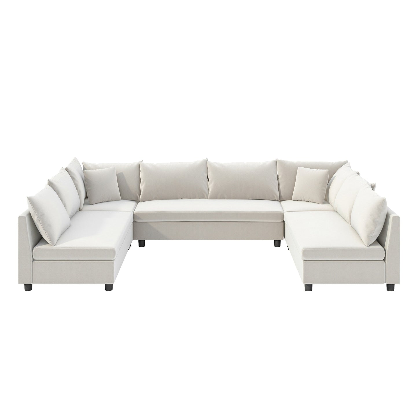 Divano componibile, set di divani reversibili in ciniglia a forma di U, combinazione libera, divano convertibile oversize da 8 posti