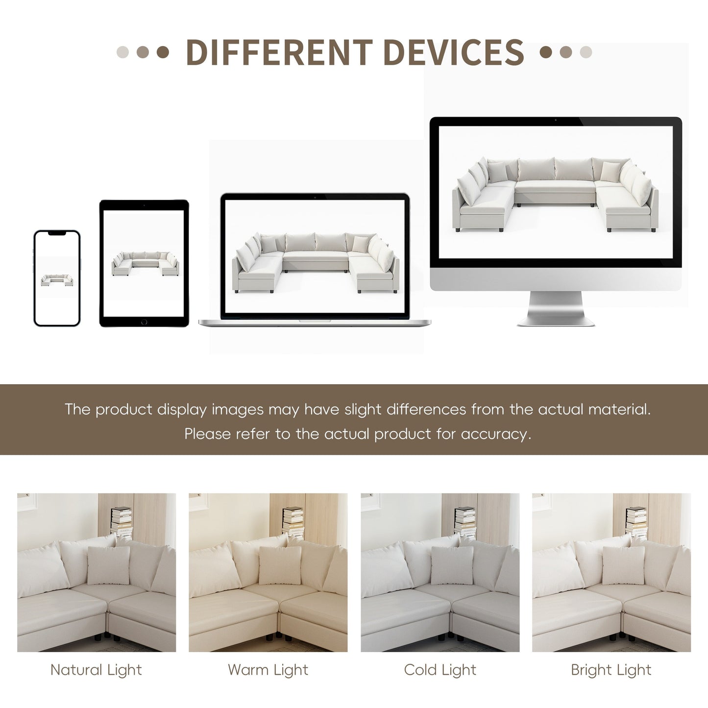 Divano componibile, set di divani reversibili in ciniglia a forma di U, combinazione libera, divano convertibile oversize da 8 posti