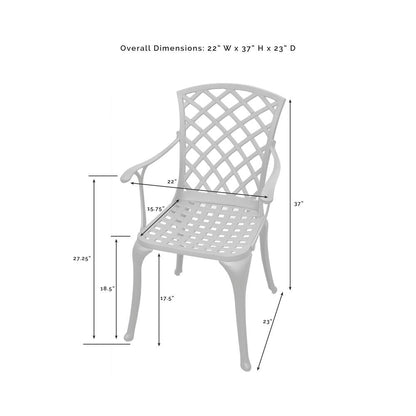 Set da pranzo da esterno Crosley Sedona 46 in alluminio pressofuso, cinque pezzi, colore nero
