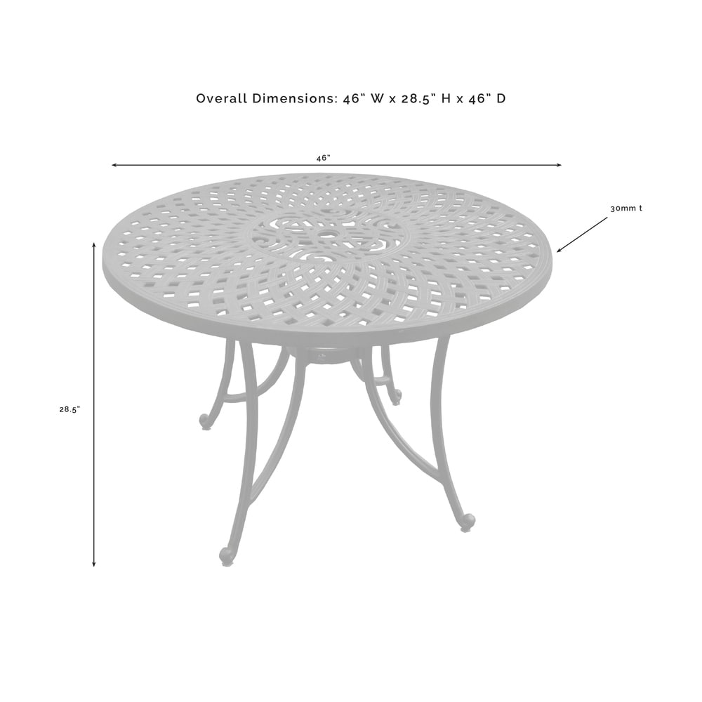 Set da pranzo da esterno Crosley Sedona 46 in alluminio pressofuso, cinque pezzi, colore nero