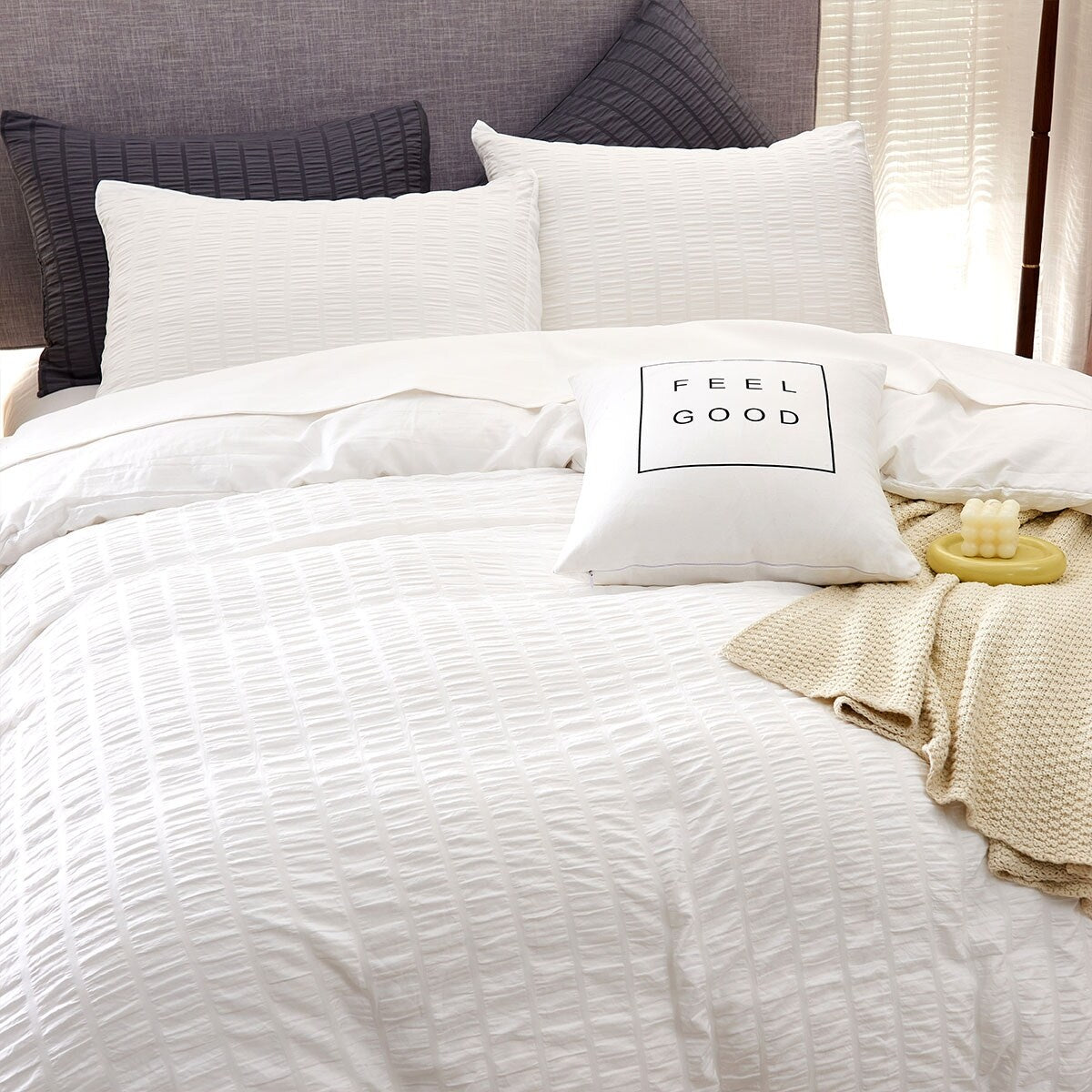 Set copripiumino in seersucker