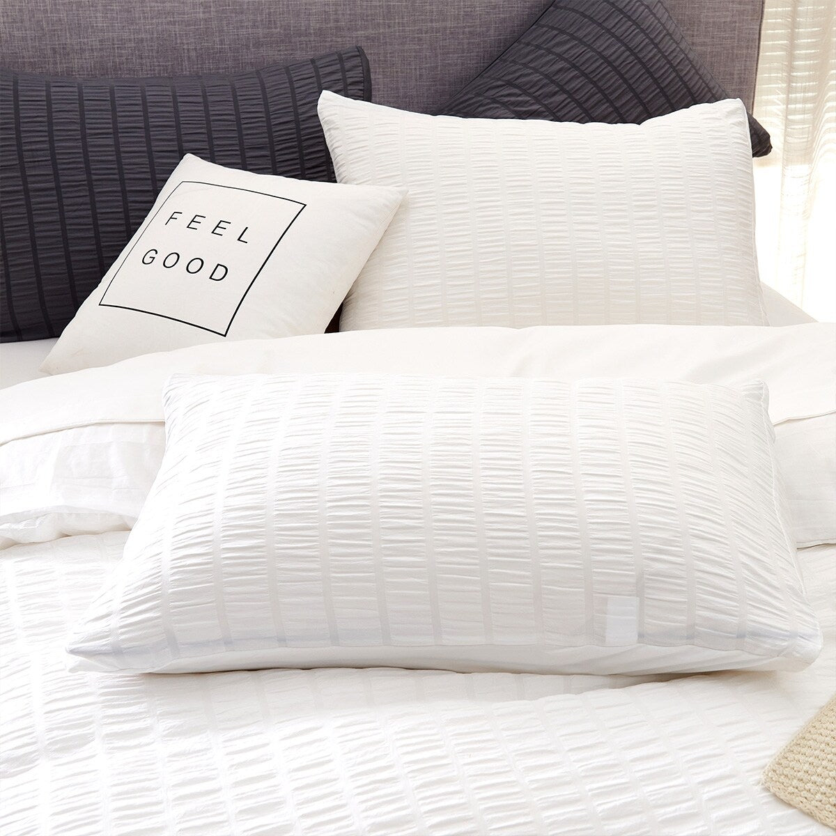 Set copripiumino in seersucker