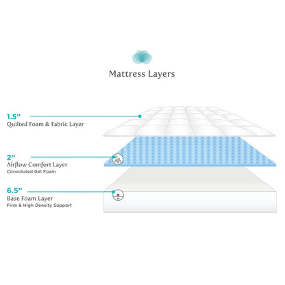 Seleziona il materasso in schiuma gel AirFlow trapuntato da 10 pollici di dimensioni standard