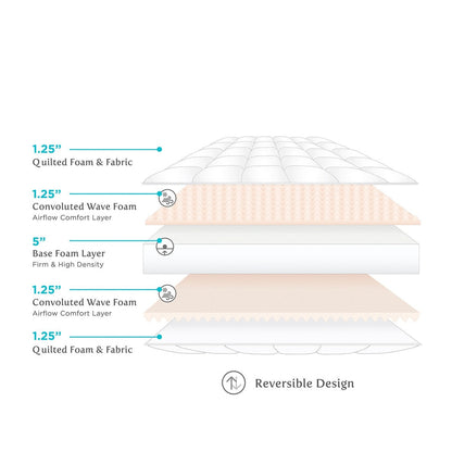 Seleziona il materasso in schiuma trapuntata AirFlow reversibile da 10 pollici di lusso