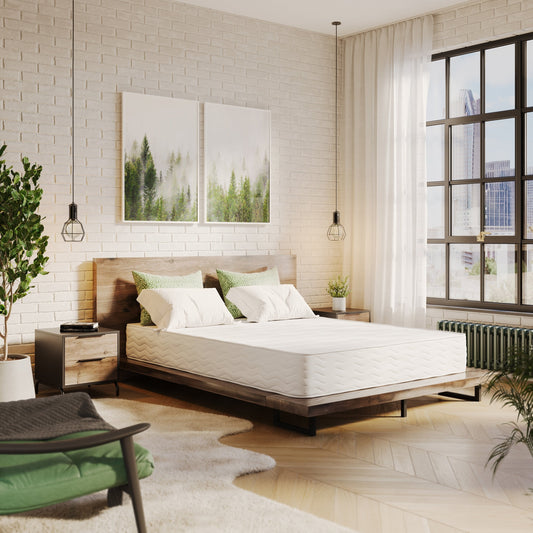 Seleziona il materasso ibrido trapuntato a molle e lattice certificato GOTS da 10,5 pollici