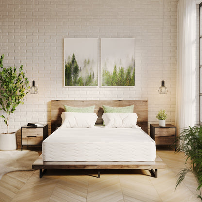 Seleziona il materasso ibrido trapuntato a molle e lattice certificato GOTS da 10,5 pollici