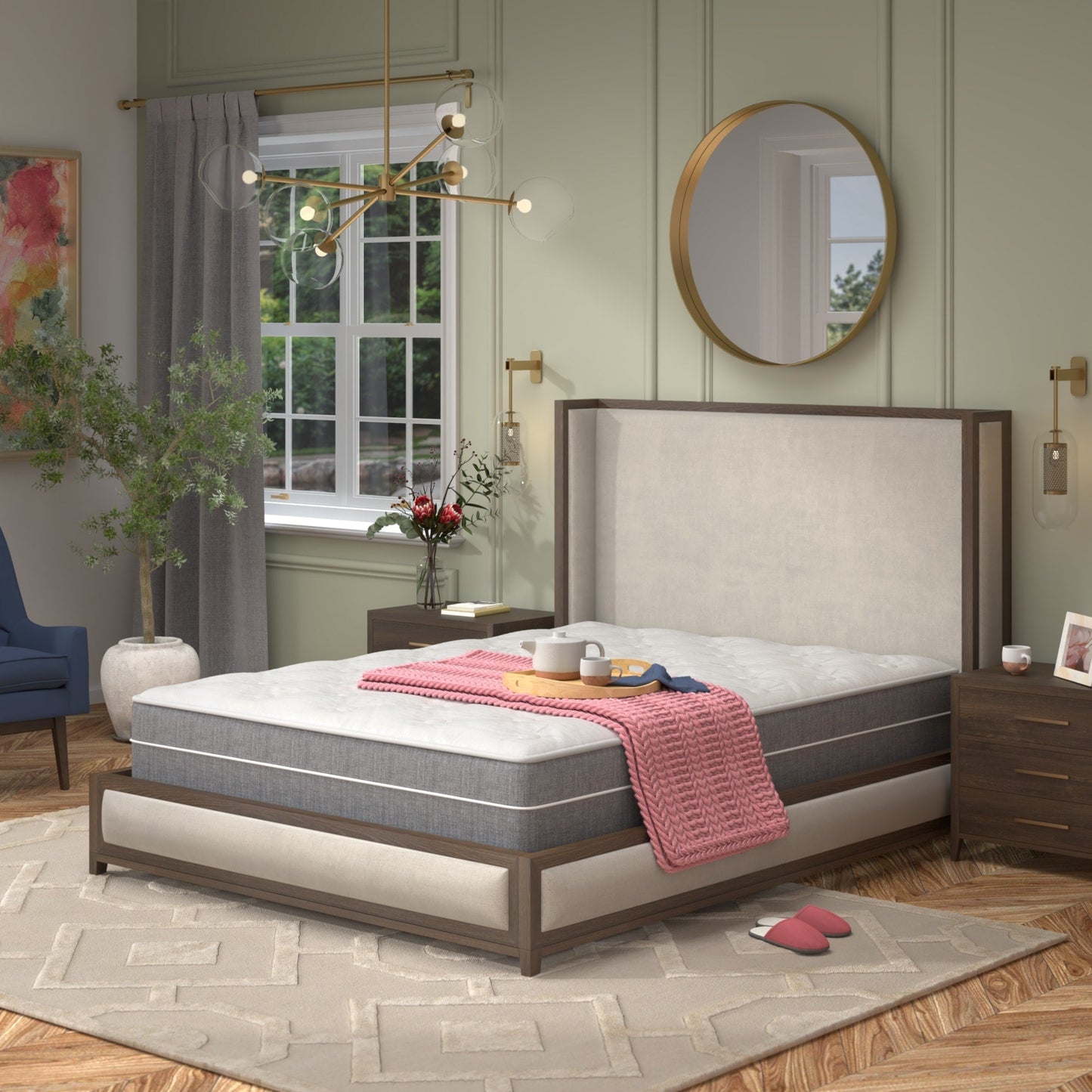 Seleziona il materasso ibrido trapuntato in memory foam gel di lusso medio da 14 pollici