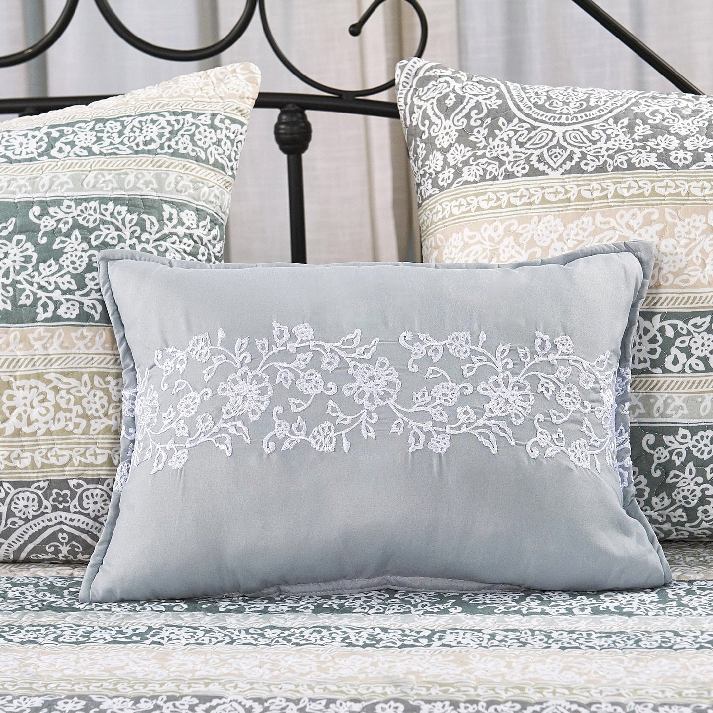 Set copriletto da giorno Serenta in misto cotone, 6 pezzi - 75 x 39