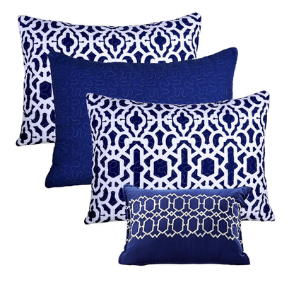 Set copriletto da giorno Serenta in misto cotone, 6 pezzi - 75 x 39