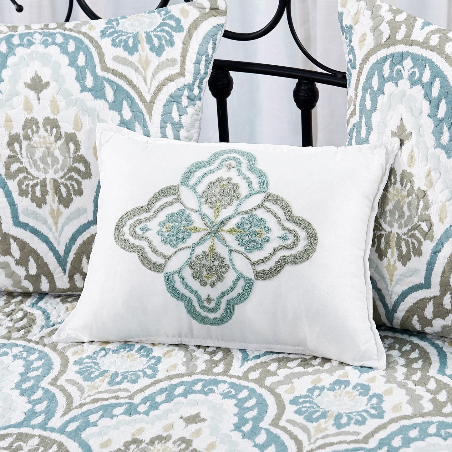 Set copriletto da giorno Serenta in misto cotone, 6 pezzi - 75 x 39