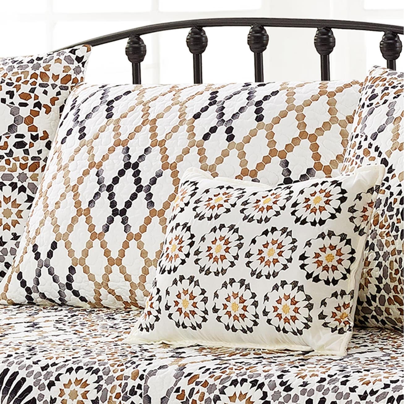 Set copriletto da giorno Serenta in misto cotone, 6 pezzi - 75 x 39