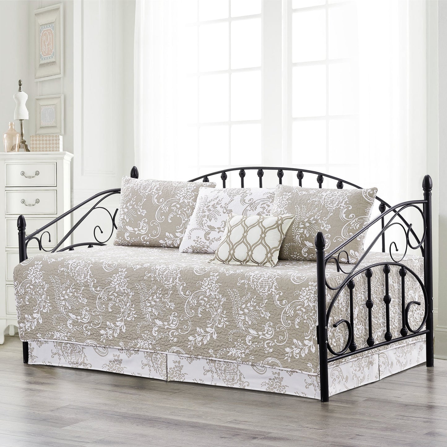 Set copriletto da giorno Serenta in misto cotone, 6 pezzi - 75 x 39