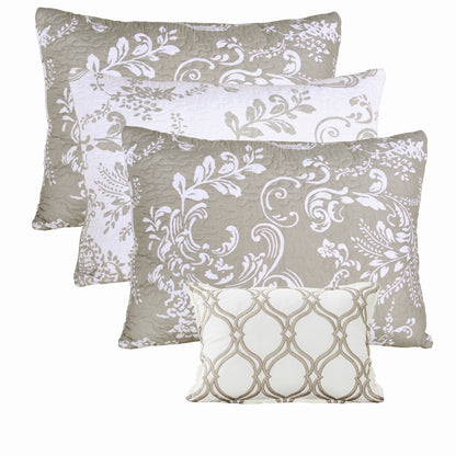 Set copriletto da giorno Serenta in misto cotone, 6 pezzi - 75 x 39