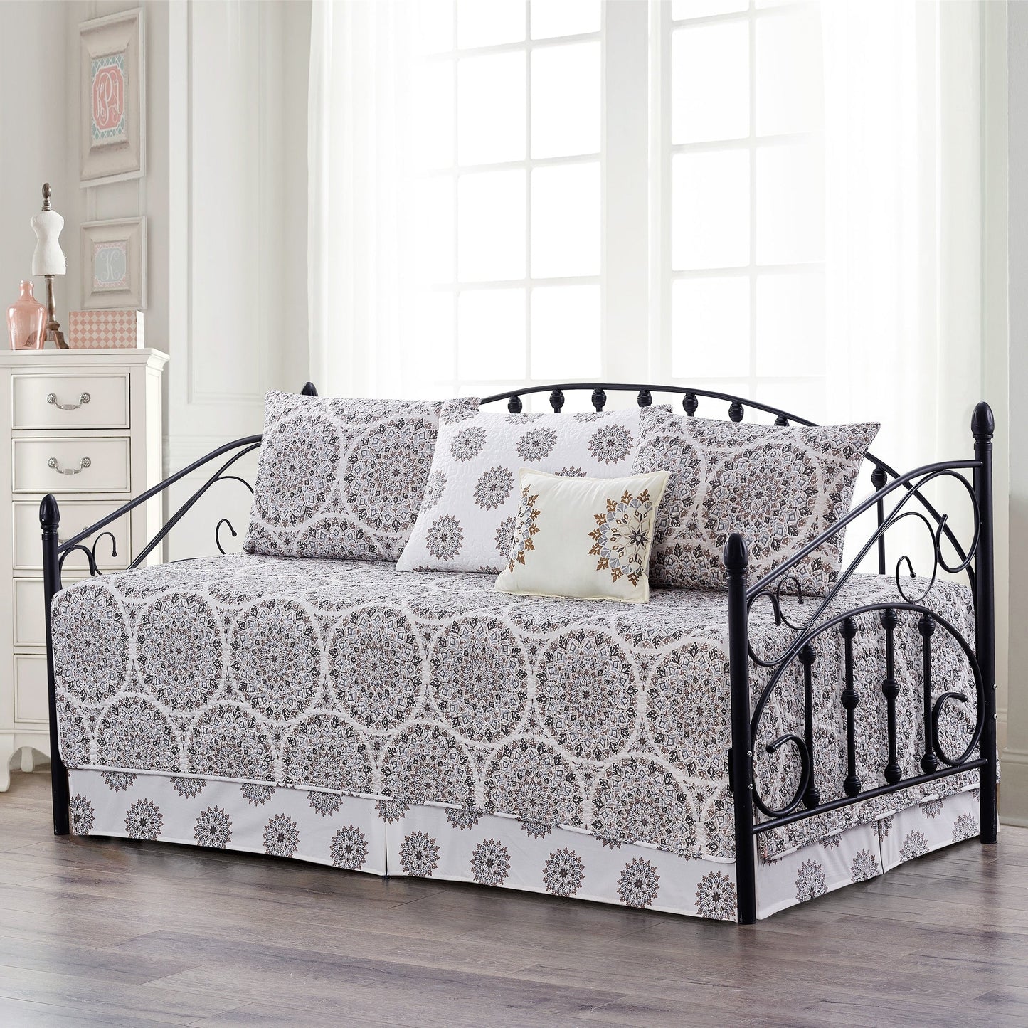 Set copriletto da giorno Serenta in misto cotone, 6 pezzi - 75 x 39