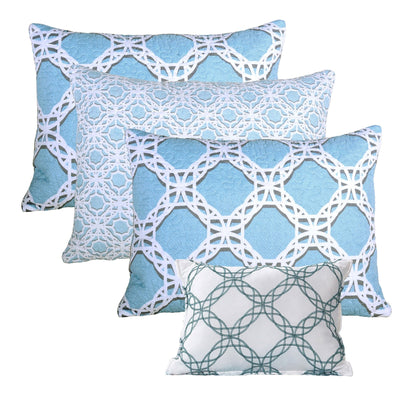 Set copriletto da giorno Serenta in misto cotone, 6 pezzi - 75 x 39