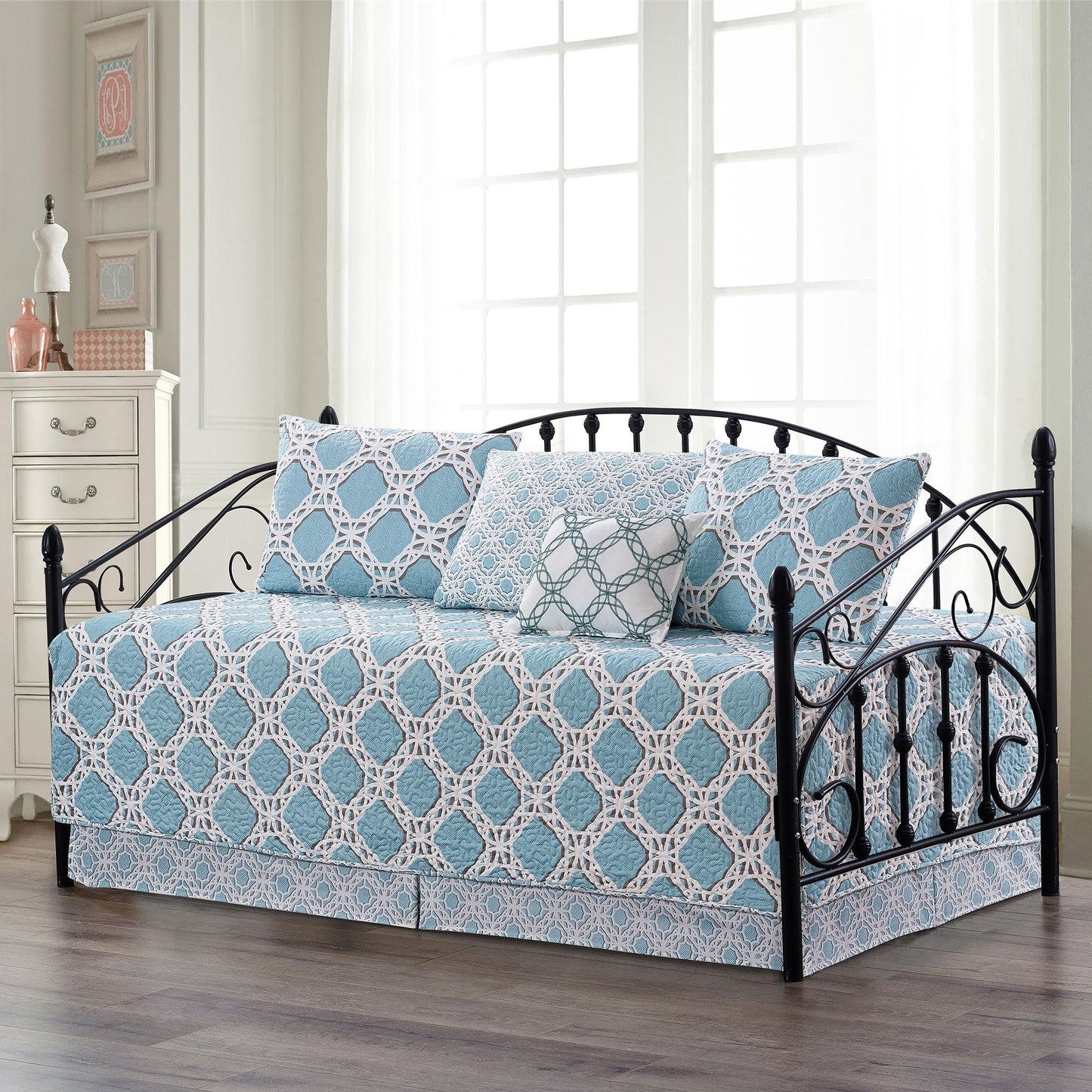 Set copriletto da giorno Serenta in misto cotone, 6 pezzi - 75 x 39