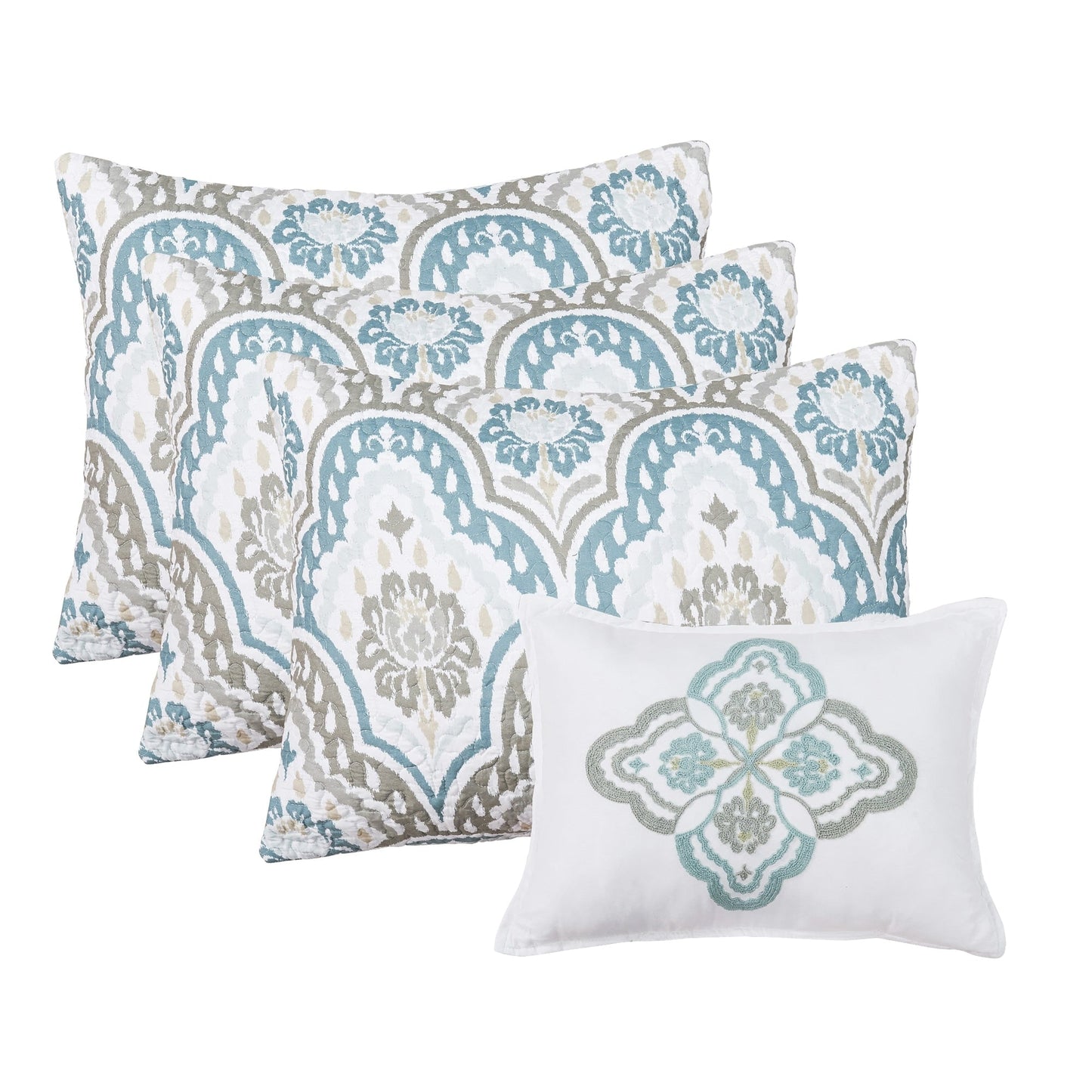 Set copriletto da giorno Serenta in misto cotone, 6 pezzi - 75 x 39