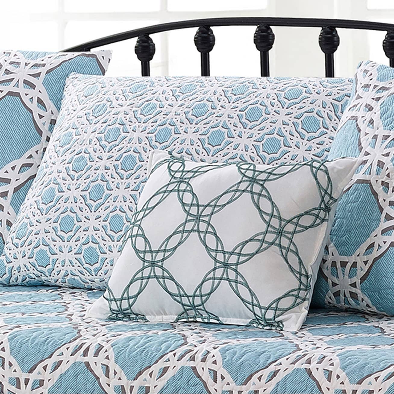 Set copriletto da giorno Serenta in misto cotone, 6 pezzi - 75 x 39