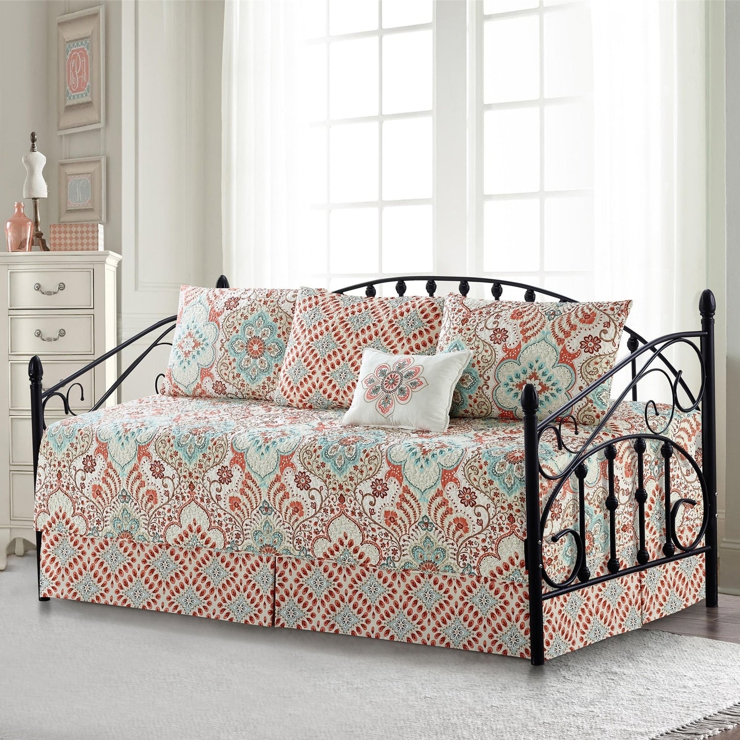 Set copriletto da giorno Serenta in misto cotone, 6 pezzi - 75 x 39