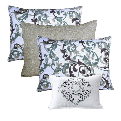 Set copriletto da giorno Serenta in misto cotone, 6 pezzi - 75 x 39