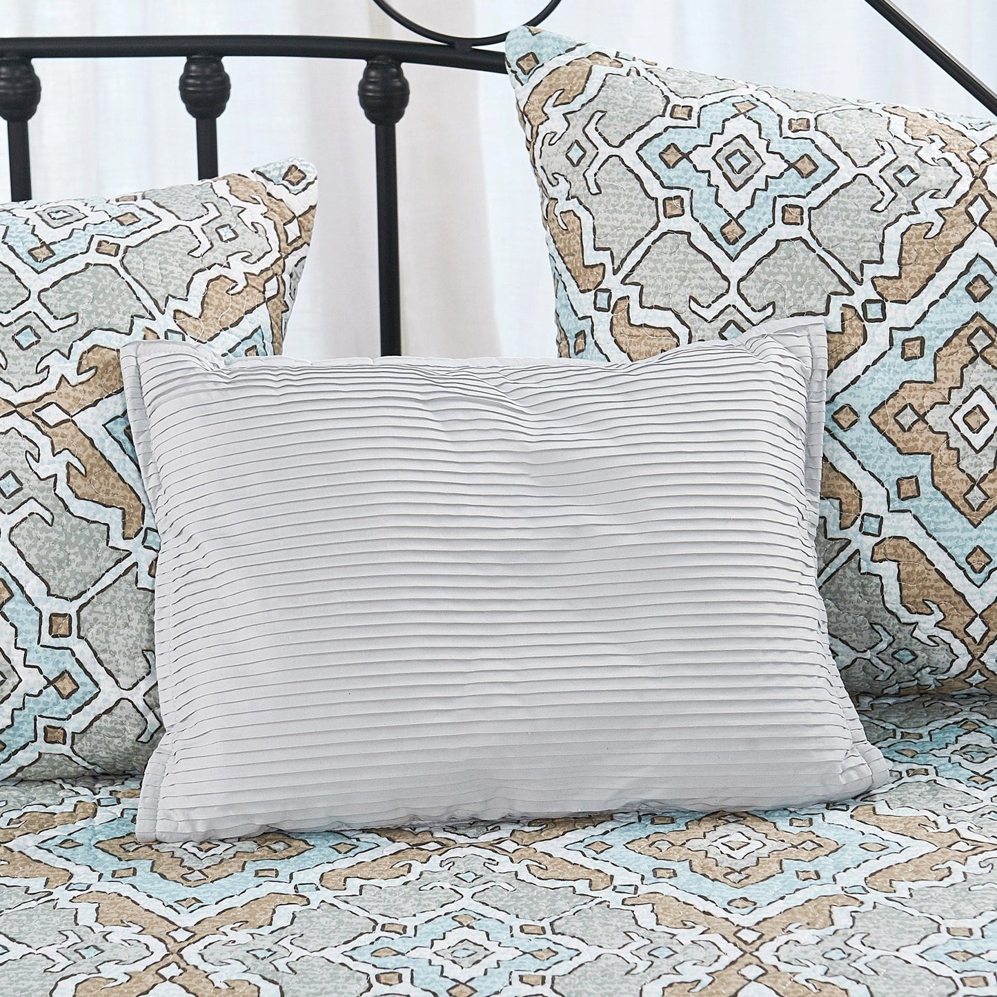 Set copriletto da giorno Serenta in misto cotone, 6 pezzi - 75 x 39