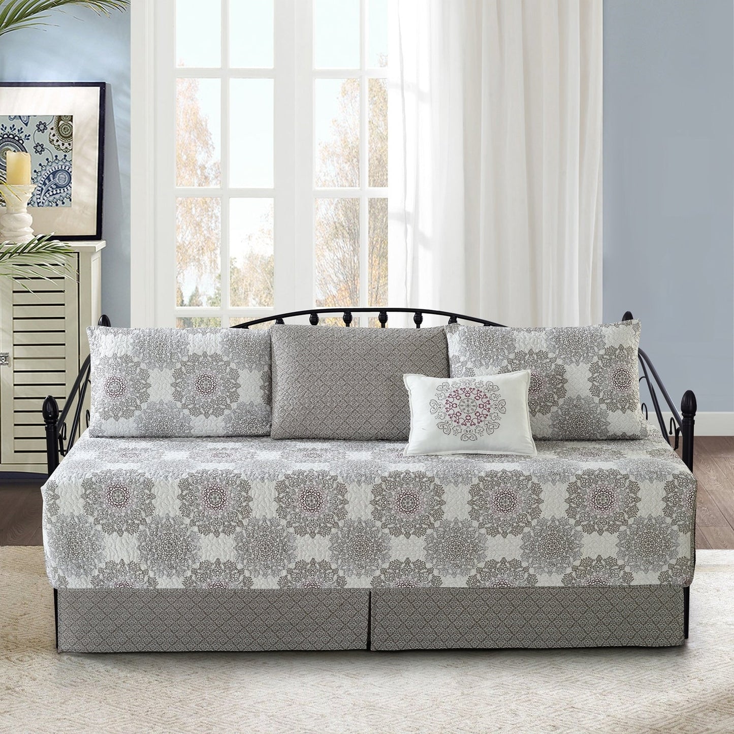 Set copriletto da giorno Serenta in misto cotone, 6 pezzi - 75 x 39