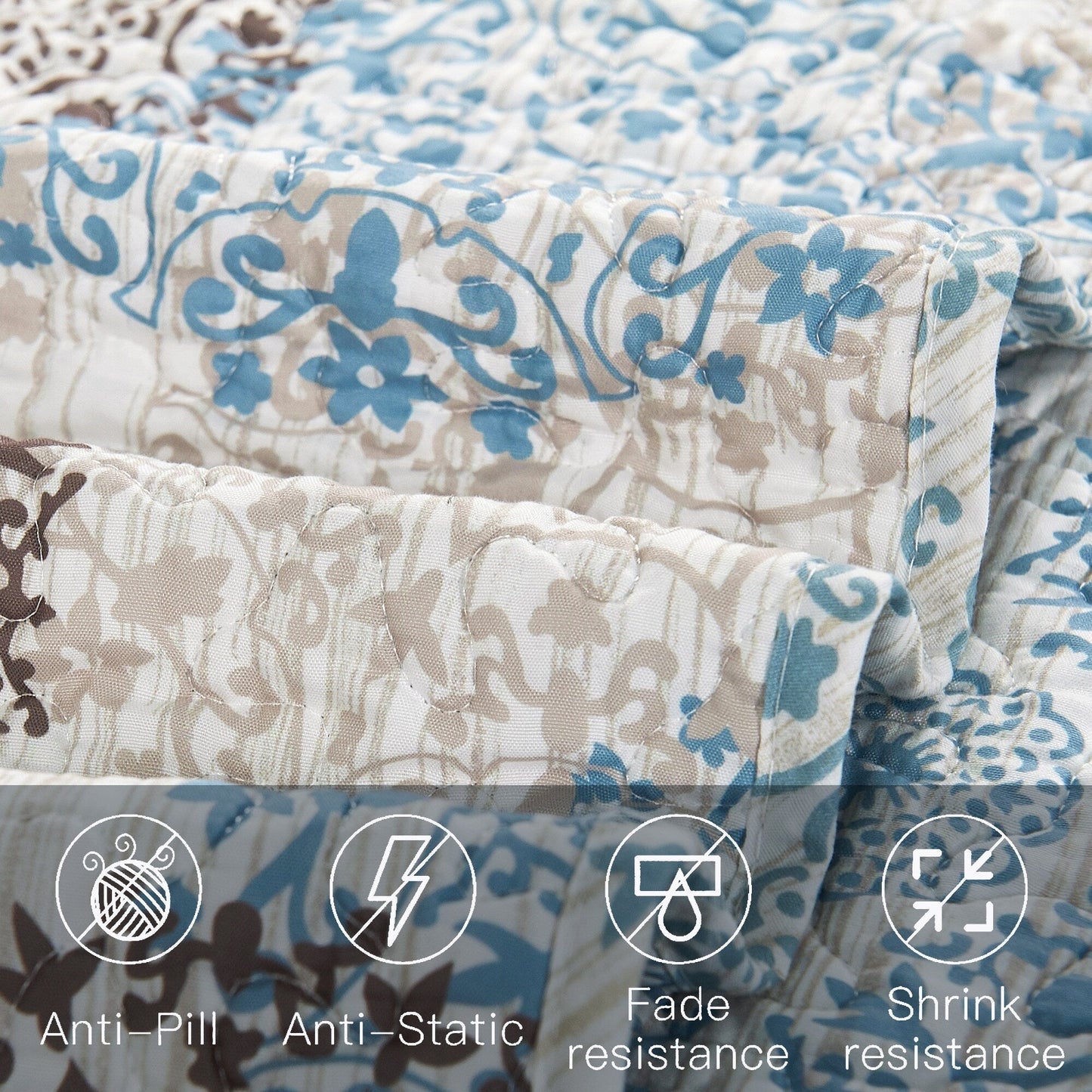 Set copriletto da giorno Serenta in misto cotone, 6 pezzi - 75 x 39