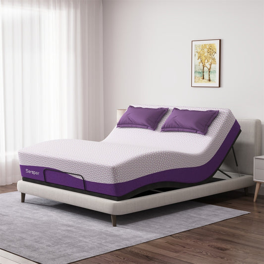 Materasso in memory foam con infusione di gel Sersper da 10 pollici, rigidità media, adatto per letti regolabili