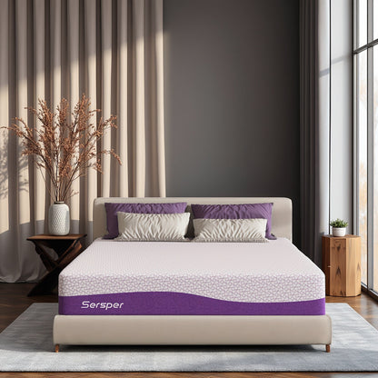 Materasso in memory foam con infusione di gel Sersper da 10 pollici, adatto per letti regolabili