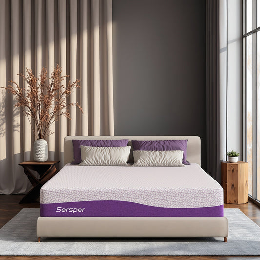 Materasso in memory foam con infusione di gel Sersper da 10 pollici, adatto per letti regolabili