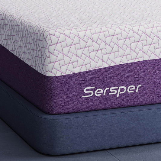Materasso in memory foam con gel rinfrescante Sersper da 12 pollici, traspirante e delicato sulla pelle, compatibile con letti regolabili