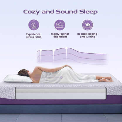 Materasso in memory foam con gel rinfrescante Sersper da 12 pollici, traspirante e delicato sulla pelle, compatibile con letti regolabili