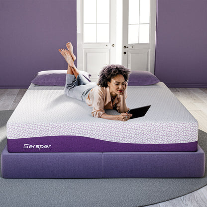 Materasso in memory foam al gel di carbone di bambù Sersper da 14 pollici, adatto per letto regolabile