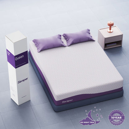 Materasso in memory foam al gel di carbone di bambù Sersper da 14 pollici, adatto per letto regolabile