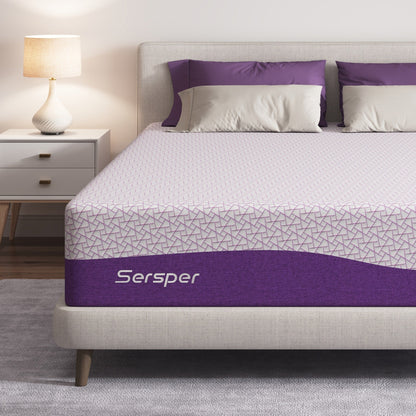 Materasso in memory foam al gel di carbone di bambù Sersper da 14 pollici, adatto per letto regolabile