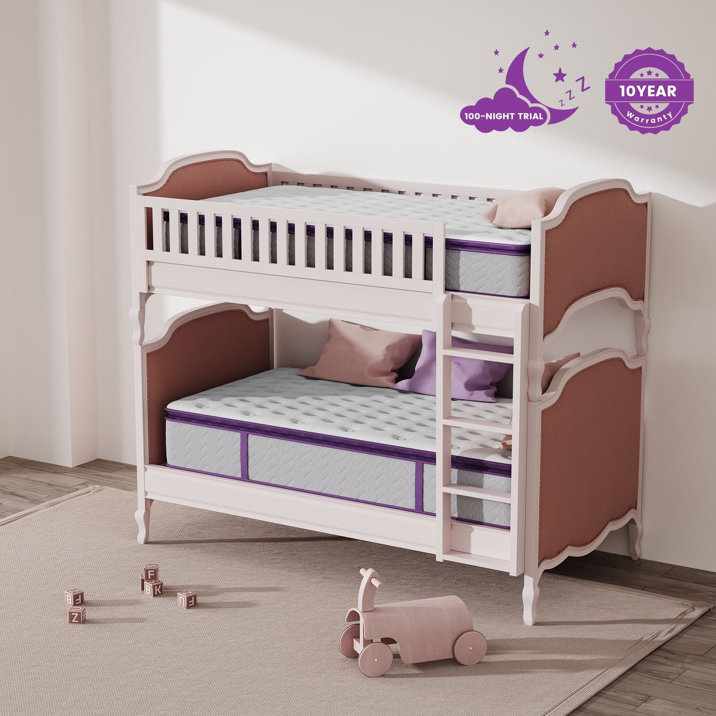 Materasso ibrido Sersper in memory foam e molle interne di medie dimensioni da 8 pollici, materasso Pillow Top