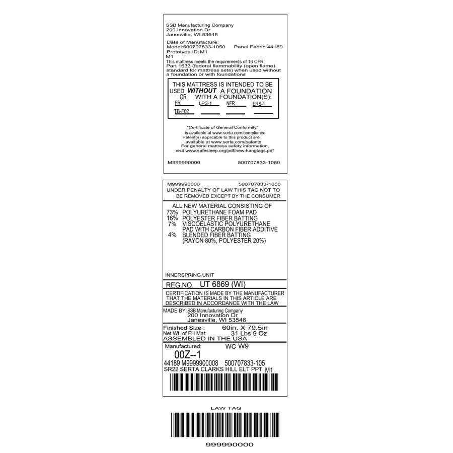 Materasso Serta Clarks Hill 15 Plush Pillow Top.