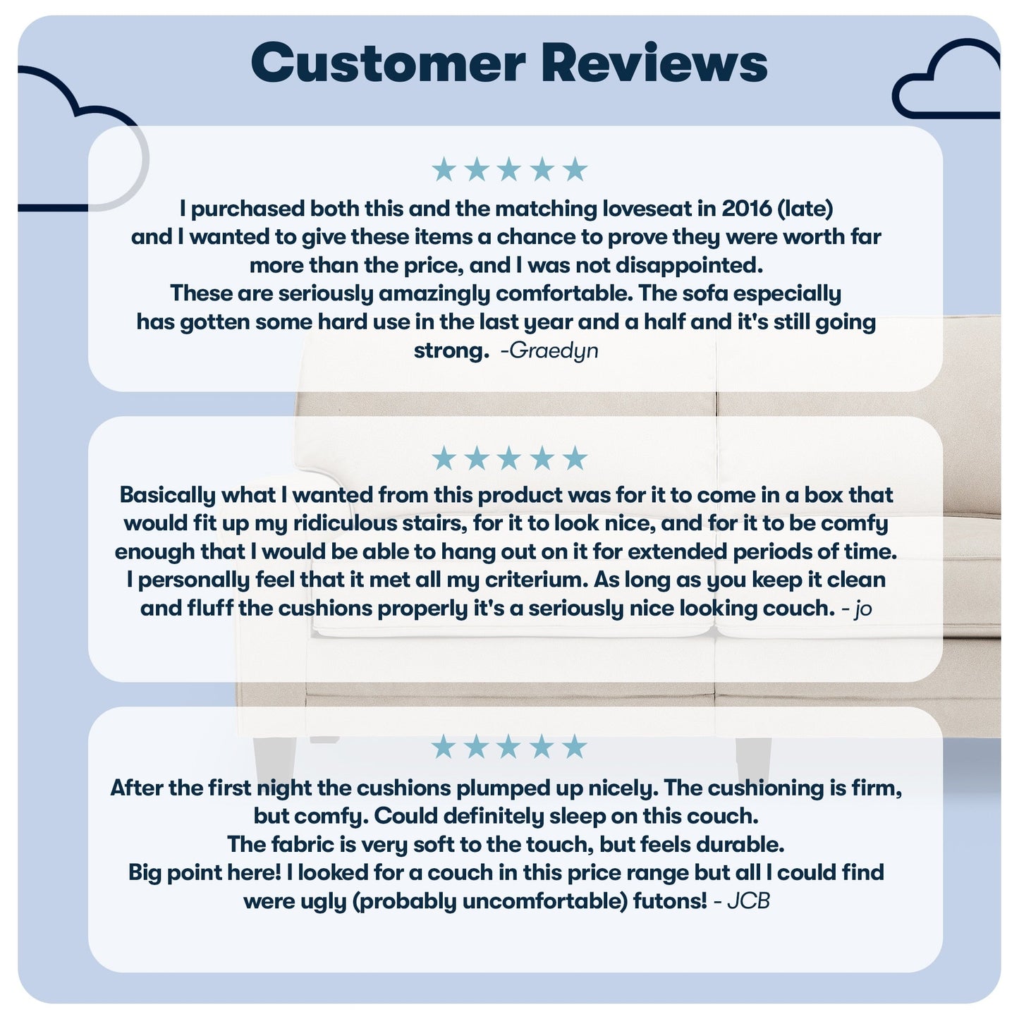 Divano con braccioli arrotolati Serta Copenhagen 73, in poliestere di facile manutenzione, schienale morbido, cuscini di seduta a molle insacchettate