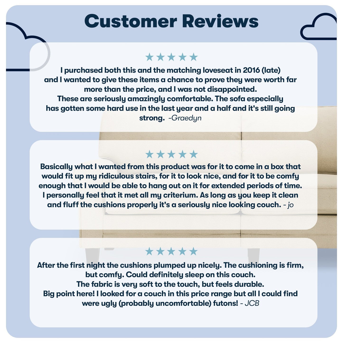 Divano con braccioli arrotolati Serta Copenhagen 73, in poliestere di facile manutenzione, schienale morbido, cuscini di seduta a molle insacchettate